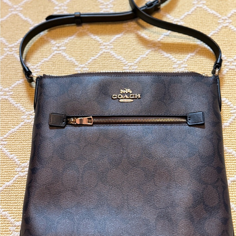 Coach Metallic Leather Bag with Gold Accents